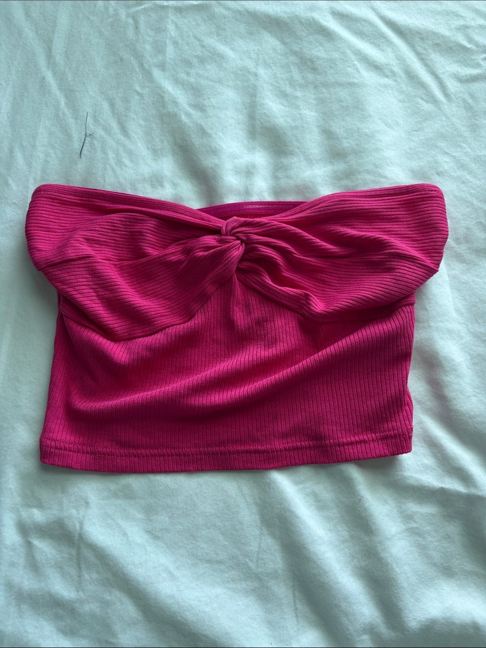 Strapless Knot Front Tube Top - Pink